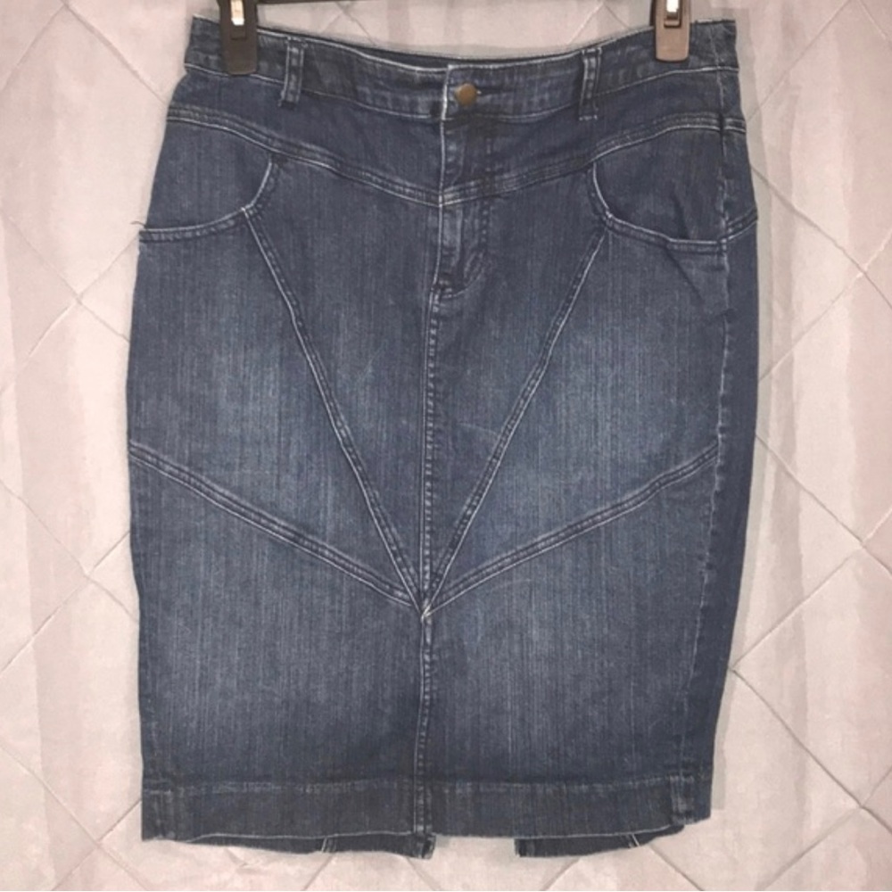 Lane Bryant Pencil jean stretchy skirt SZ 14 - Picture 1 of 5